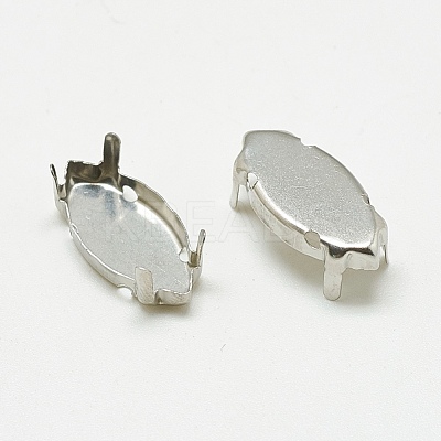 Non-Tarnish 201 Stainless Steel Sew on Prong Settings STAS-T032-04-5x10mm-1