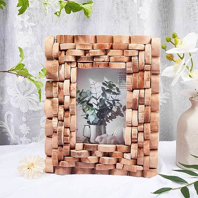 Natural Wood Photo Frames DJEW-WH0007-42-1