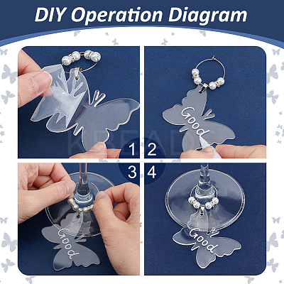 Acrylic Wine Glass Charms AJEW-AB00186-1