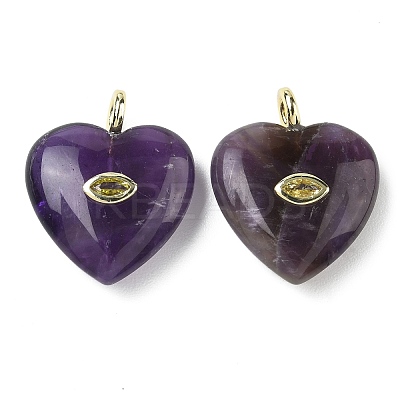Natural Amethyst Pendants G-P585-03G-11-1