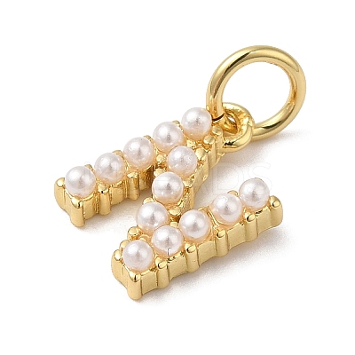 Rack Plating Brass with ABS Plastic Imitation Pearl Charms KK-B092-30N-G-1