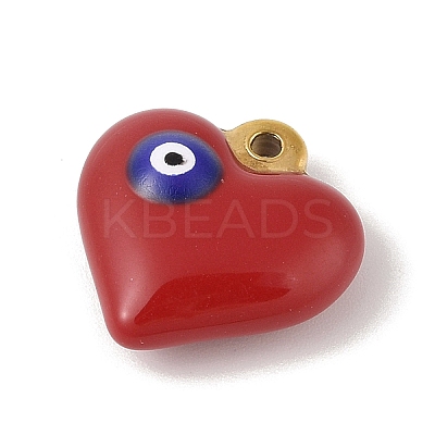 304 Stainless Steel Enamel Pendants STAS-M071-02G-1