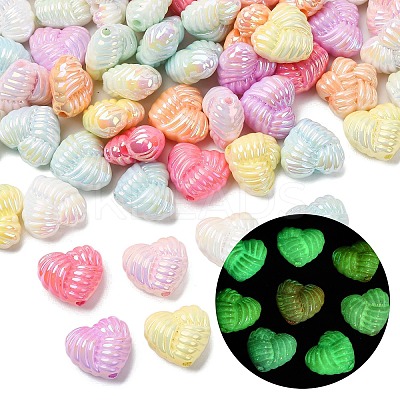 UV Plating & Luminous Opaque Acrylic Beads MACR-L015-14C-1