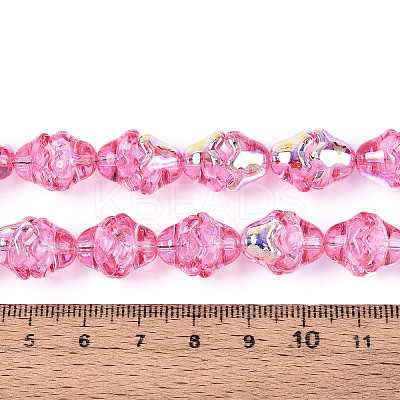 Electroplate Transparent Glass Beads Strands X-EGLA-N020-03E-1