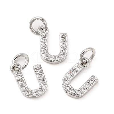 Brass Micro Pave Grade AAA Cubic Zirconia Charms ZIRC-P067-11P-U-NR-1