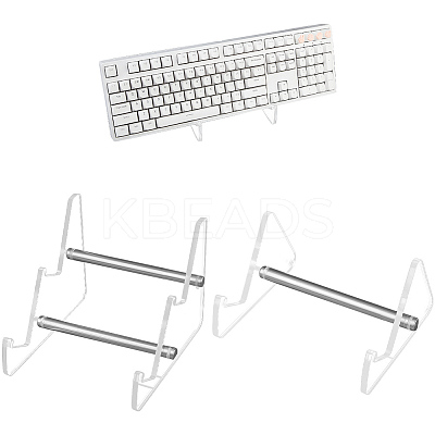 2Pcs 2 Style Acrylic Keyboard Display Stands with Platinum Plated Iron Supports ODIS-CP0001-13-1