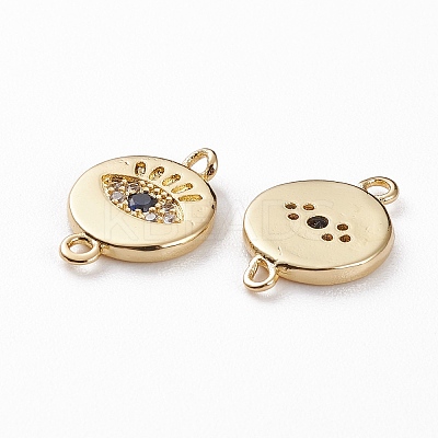 Brass Micro Pave Clear & Royal Blue Cubic Zirconia Links Connectors LS-KK-C100-40G-1