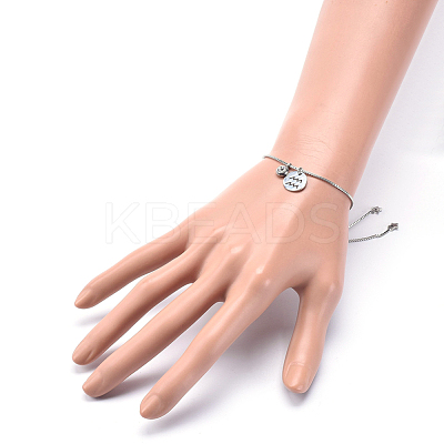 Tarnish Resistant 304 Stainless Steel Slider Bracelets BJEW-JB04044-11-1