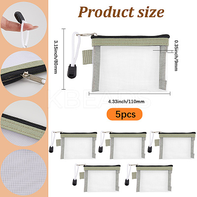 5Pcs Nylon Mesh Pen Bag AJEW-SP0001-89K-1