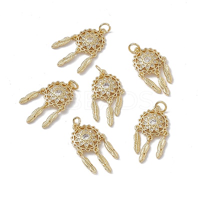 Brass Clear Cubic Zirconia Pendants KK-E068-VA248-2-1
