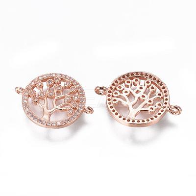Brass Micro Pave Cubic Zirconia Links ZIRC-E113-04RG-1