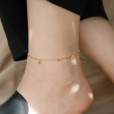 Star 304 Stainless Steel Link Chain Anklets for Women FS-WGDE11C-01-1