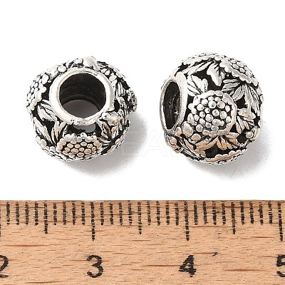 Rack Plating Alloy European Beads PALLOY-S189-04AS-1