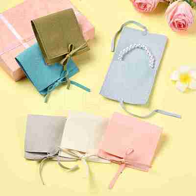 Square Fiber Cloth Jewelry Pouches ABAG-YWC0001-01A-1