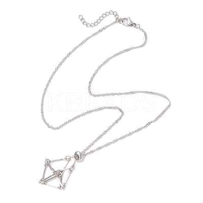 3Pcs 3 Styles 304 Stainless Steel Cuboid Link Chain Macrame Pouch Empty Stone Holder Necklace Making NJEW-JN05197-1