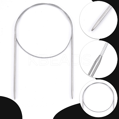 11Pcs Stainless Steel Circular Knitting Needles SENE-WR0001-03-1