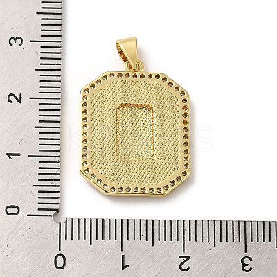 Rack Plating Brass Micro Pave Cubic Zirconia with Synthetic Opal Pendants KK-D088-23G-1