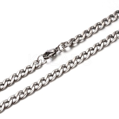 Tarnish Resistant New Nice 304 Stainless Steel Curb Chain Necklaces NJEW-P047-24-1