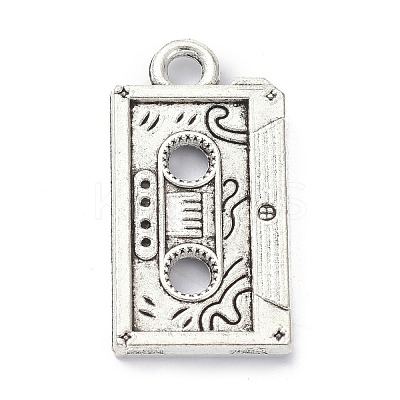 Tibetan Style Alloy Cassette Tape Pendants X-PALLOY-D203-01AS-1