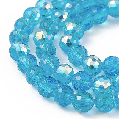 Transparent Electroplate Glass Beads Strands EGLA-F151-AB05-1