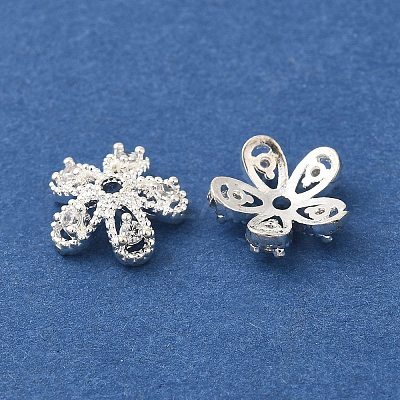 Flower Rack Plating Brass Micro Pave Cubic Zirconia Beads KK-S399-01B-1