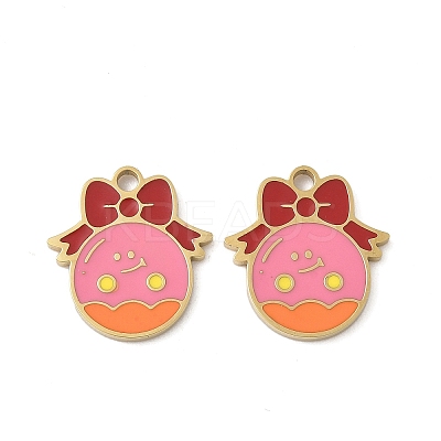 Christmas 304 Stainless Steel Enamel Pendants STAS-Z093-08Q-G-1