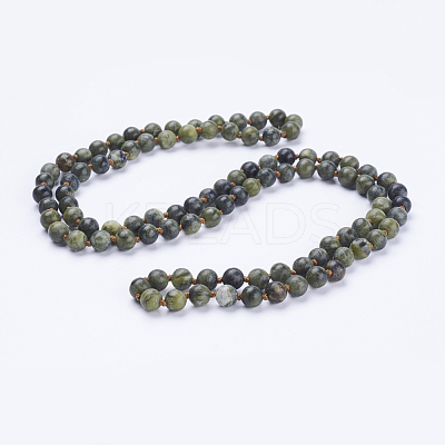 Natural Chinese Southern Jade Beaded Necklaces NJEW-P202-36-B07-1