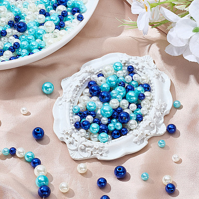 215Pcs 80G ABS Plastic Imitation Pearl Beads KY-HY0001-19C-1