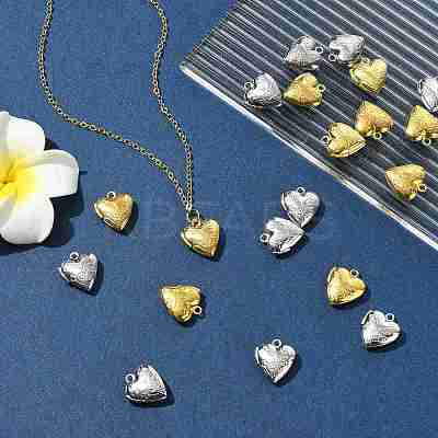 20Pcs 2 Colors Brass Locket Pendants KK-FS0001-88-1