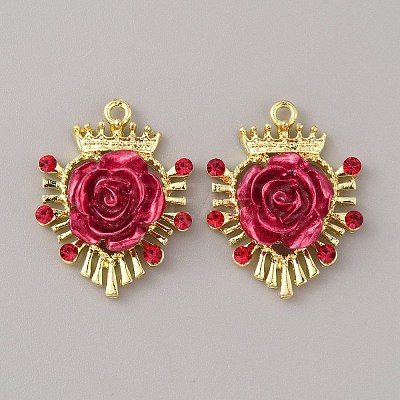Alloy Siam Rhinestone Pendants FIND-WH0110-439-1