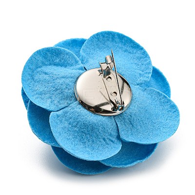 Cloth Art Camelia Brooch Pins LS-AJEW-Q147-01A-1