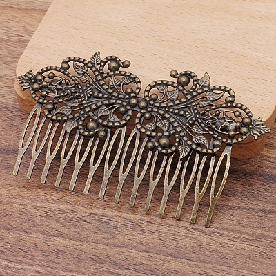 Flower Brass Hair Comb Findings PW-WG1405E-01-1