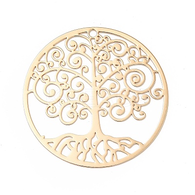 Rack Plating Brass Filigree Pendants KKC-K001-15KCG-1