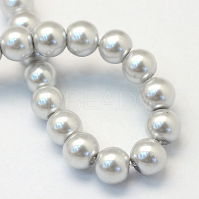 Baking Paint Pearlized Glass Pearl Round Bead Strands HY-Q003-6mm-62-1