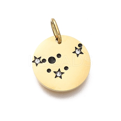 Twelve Constellations 304 Stainless Steel Enamel Pendants STAS-A148-01G-12-1