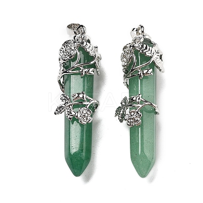 Natural Green Aventurine Big Pointed Pendants G-A172-16M-1