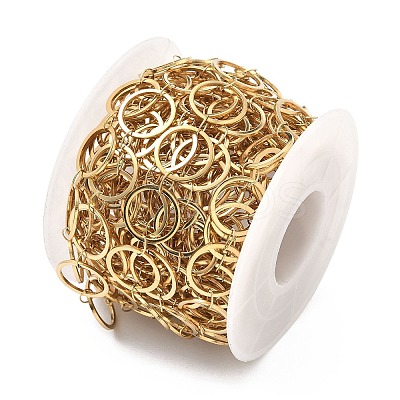 304 Stainless Steel Ring Link Chains CHS-G044-05G-06-1