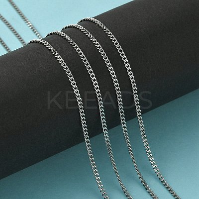 Tarnish Resistant 304 Stainless Steel Curb Chain Twist Link Chains CHS-K001-18-2.2mm-1