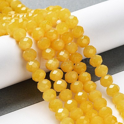 Baking Paint Imitation Jade Glass Bead Strands DGLA-A034-J10mm-A30-1