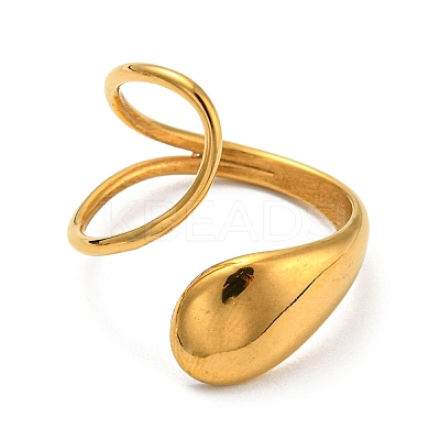 Ion Plating(IP) 304 Stainless Steel Cuff Rings for Women RJEW-E078-08G-1