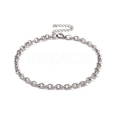 Non-Tarnish 304 Stainless Steel Cable Chain Bracelet for Men Women BJEW-E031-01P-04-1