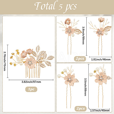 Plastic and Resin and Iron Hairpin Set OHAR-WH20020-04B-1