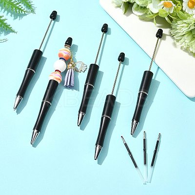 10Pcs ABS Plastic & Iron Ball-Point Pen AJEW-FS0001-41D-1