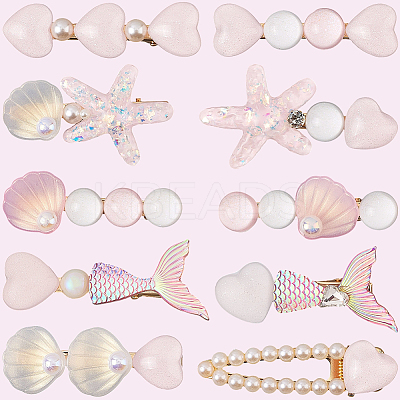 2 Bags 2 Styles Resin & Alloy Alligator Hair Clips AJEW-CY0001-39A-1