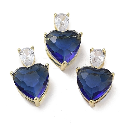 Real 18K Gold Plated Rack Plating Brass Micro Pave Cubic Zirconia Pendants KK-R161-04G-02-1