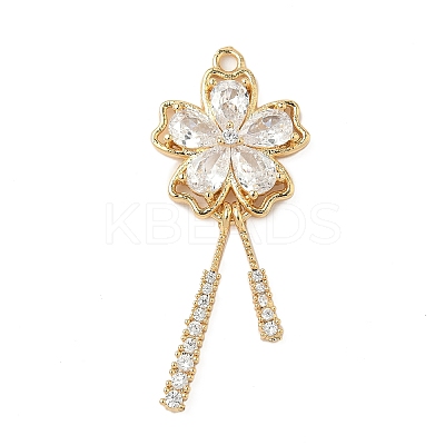 Brass Micro Pave Cubic Zirconia Pendants KK-S531-13G-B-1