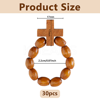 30Pcs Wooden Stretch Finger Rings RJEW-DC0001-22-1
