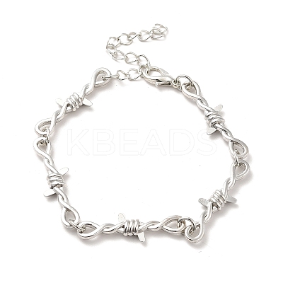 Alloy Thorns Link Chain Bracelet BJEW-C026-01P-1
