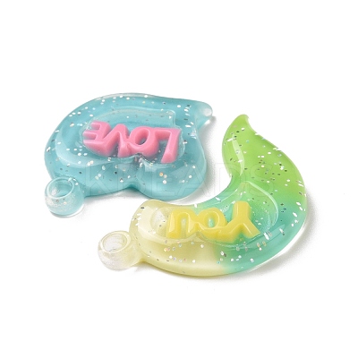 Gradient Color Translucent Resin Pendants RESI-G048-01E-1