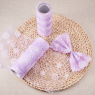 Snowflake Deco Mesh Ribbons OCOR-P010-G09-1